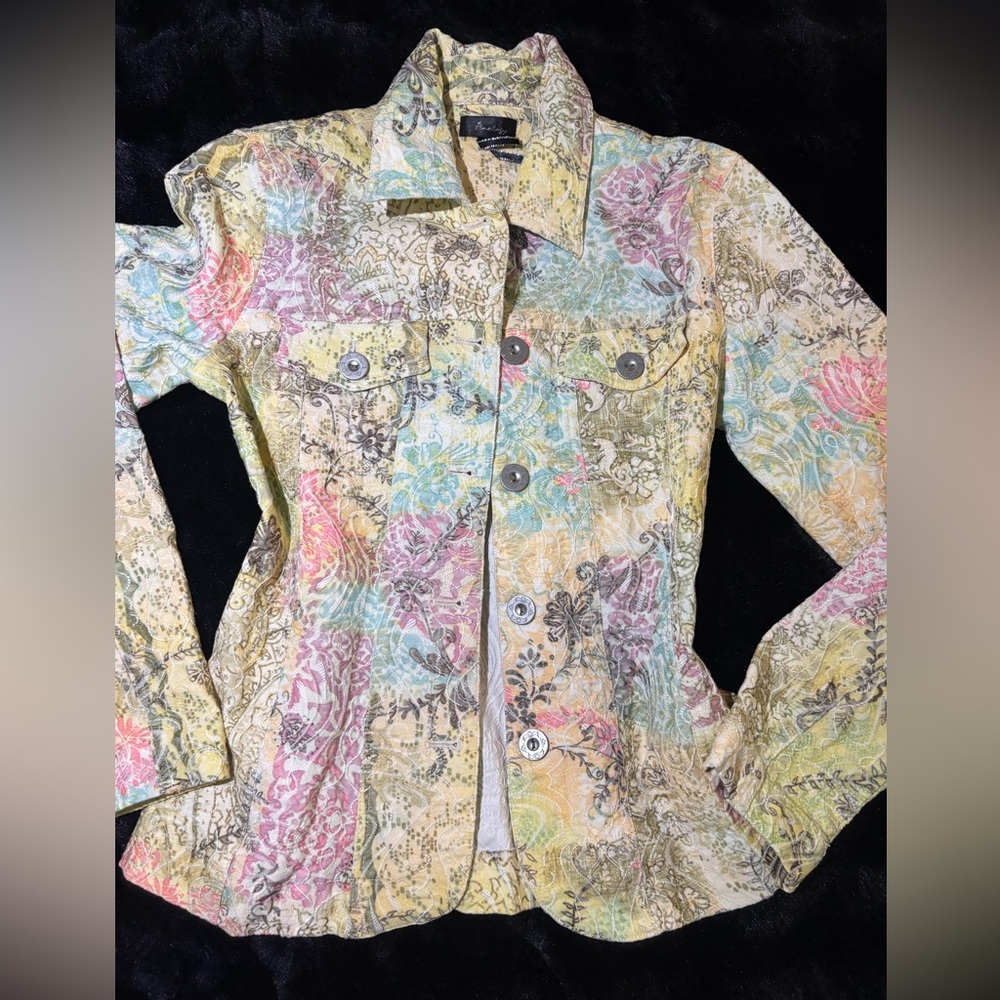 Analogy Floral Pastel Quilted Jacket - Women's Blazer
